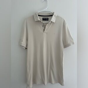 Calvin Klein Cream Polo Shirt Size M